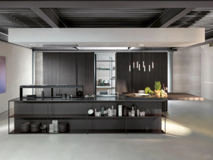 Luxe Open - Concept keukenkasten met ruime compartimenten en donker - houten ontwerp