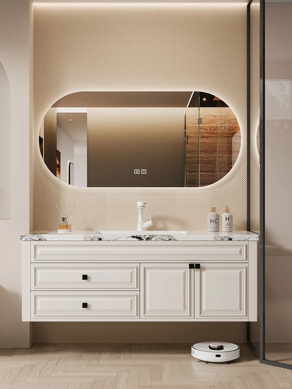 Uachtar Gal&aacute;nta - Vanity Seomra Folctha daite le Marmar - cos&uacute;il le Countertop agus Ample Storage